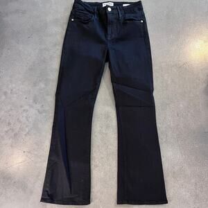 FRAME Le Mini Boot Cut Stretch Slim Jeans Black denim jeans womens 25 pants